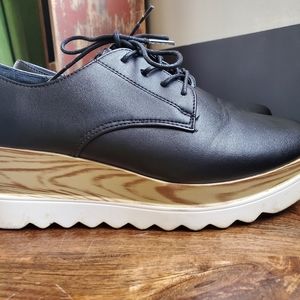 Black Platform oxfords